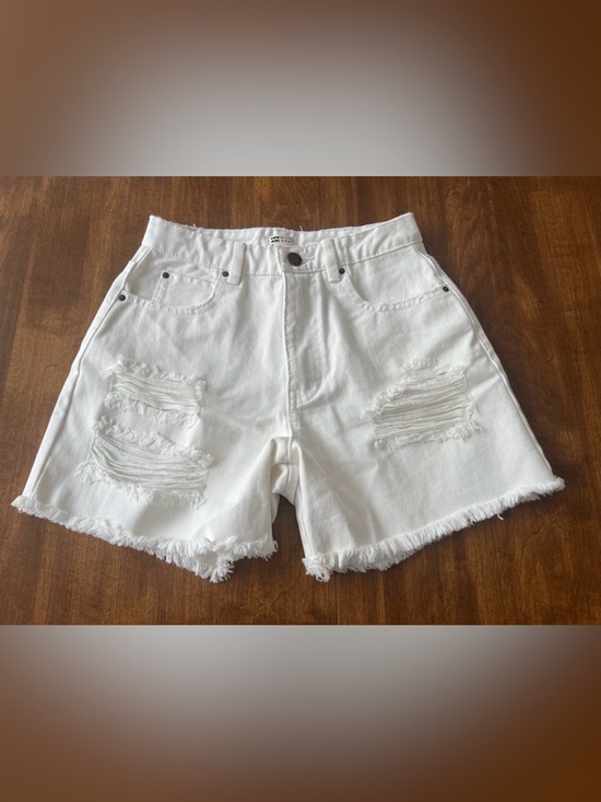 Billabong Pants - Billabong White Distressed Denim Shorts Size 25 Frayed Hem Summer Beach